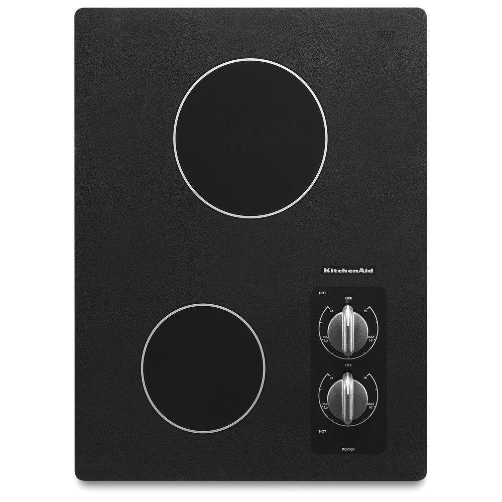 KitchenAid Black 2 Burner Radiant Cooktop 