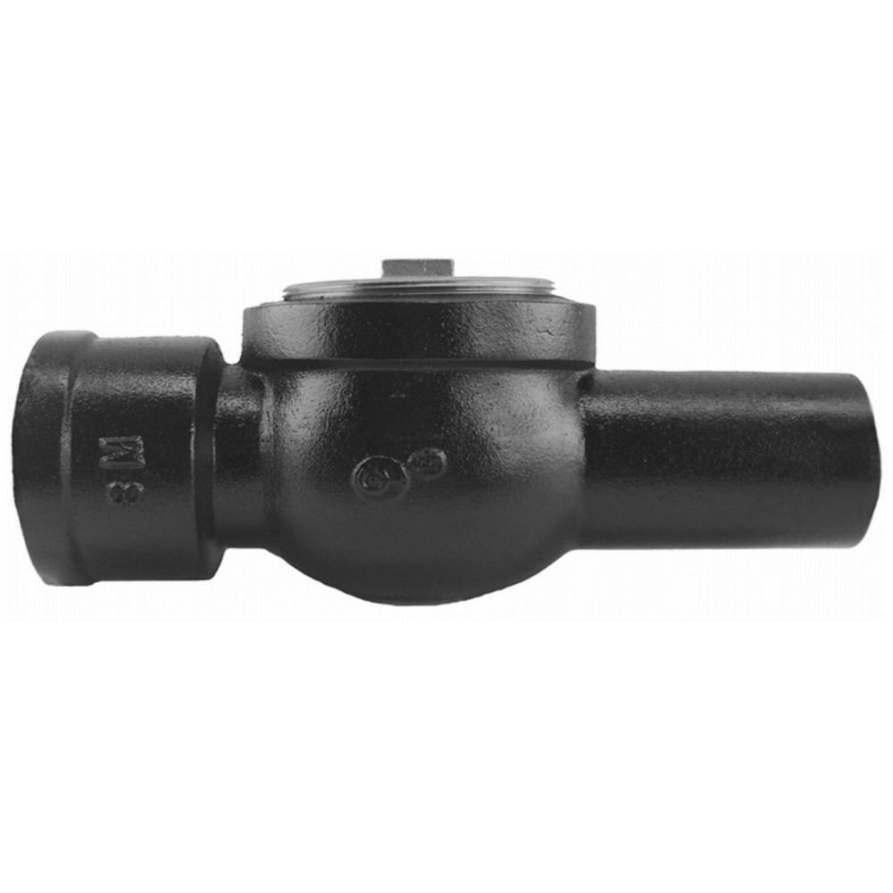 Black Spigot x Hub x FNPT Service Cast Iron Wash Test Tee with SC Plug 