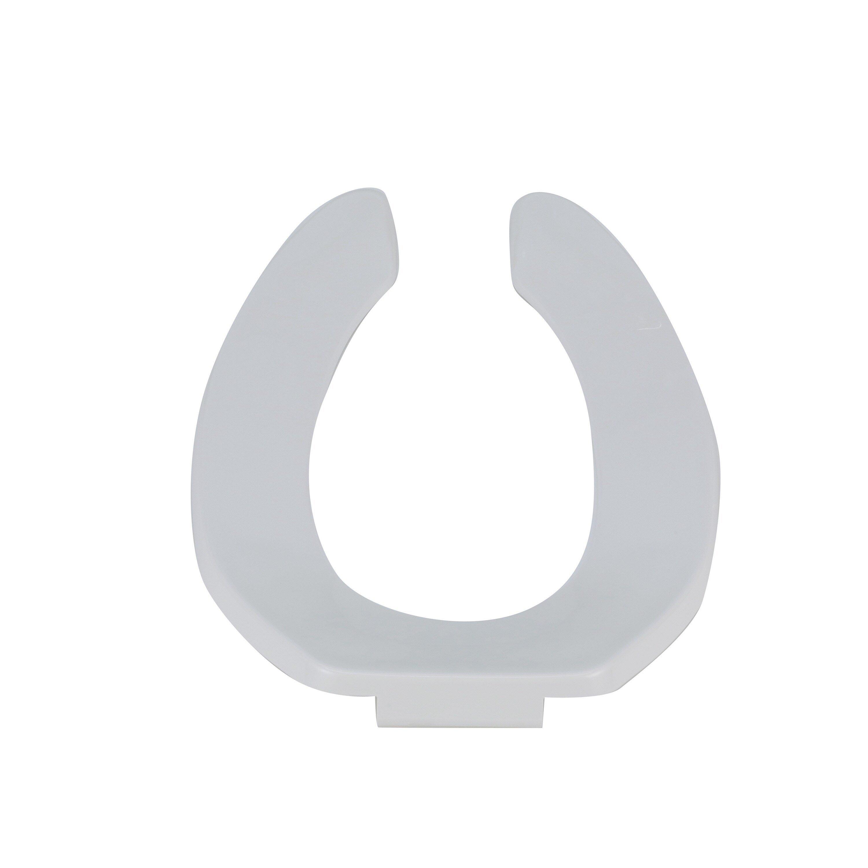 Zurn White Plastic Elongated Open Front Less Cover Toilet Seat 