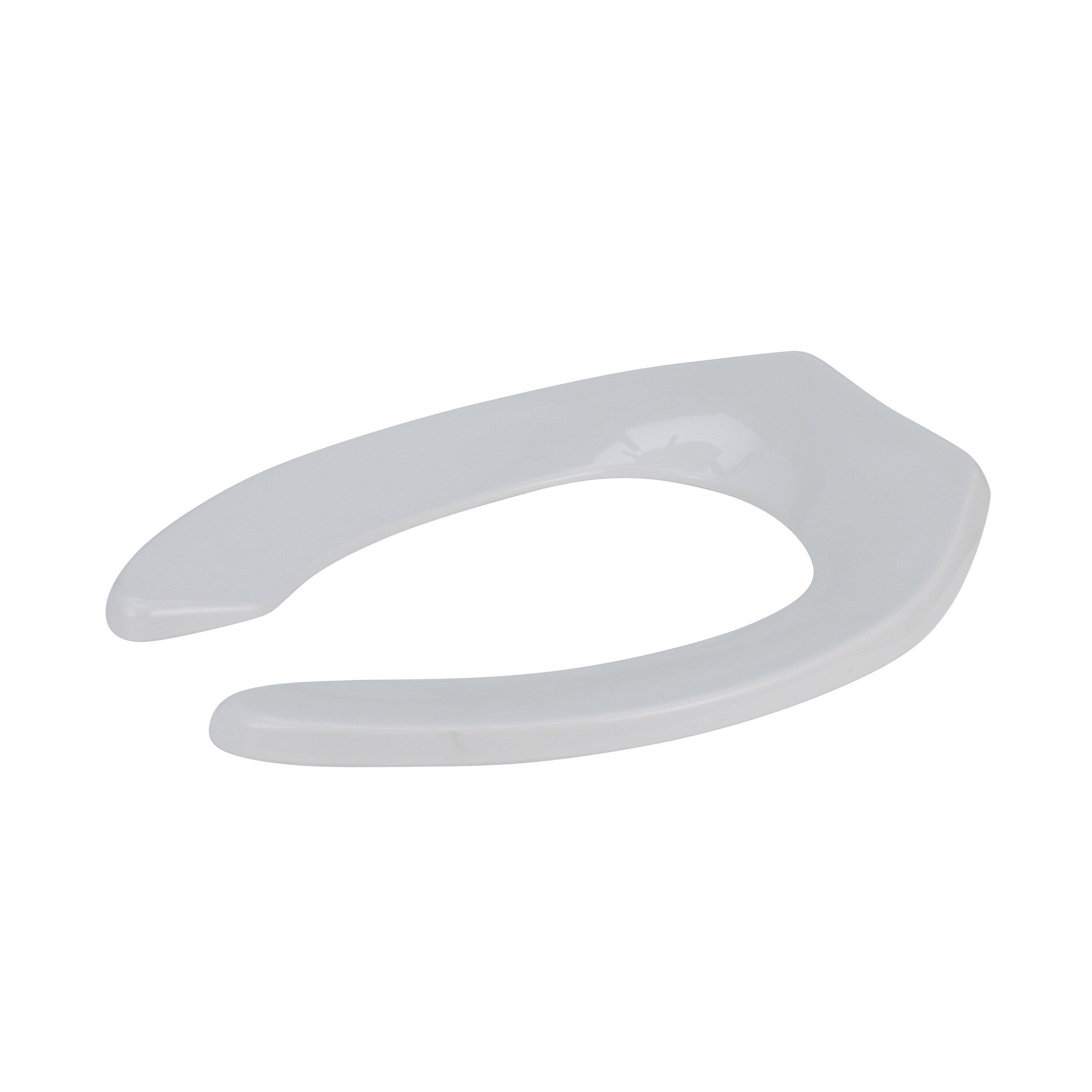 Zurn White Plastic Elongated Open Front Less Cover Toilet Seat 