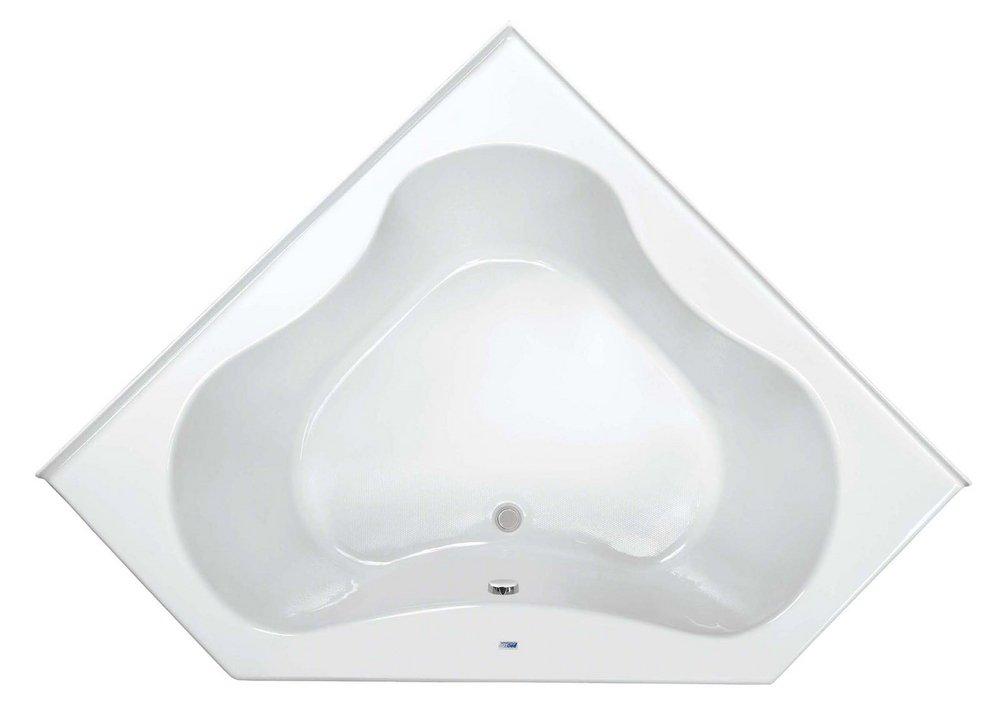 PROFLO® White 60 x 60 in. Soaker Corner Bathtub Center Drain with Integral Skirt 