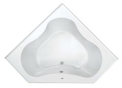 60 x 60 in. Soaker Corner Bathtub Center Drain with Integral Skirt in White