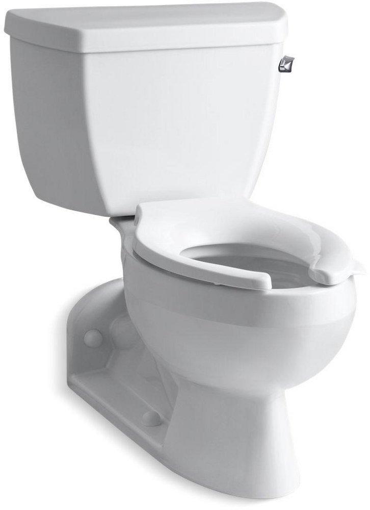 KOHLER White 1.6 gpf Elongated Two Piece Toilet 