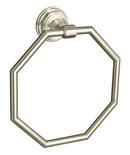 Octagonal Closed Towel Ring in Vibrant Brushed Nickel