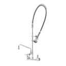 T&S Brass Polished Chrome Two Lever Handle Wall Mount Pre-Rinse Service Faucet 
