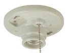 100W Keyless Lampholder with Pull Chain in Porcelain