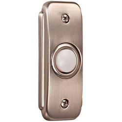 Stepped Rectangle Lighted Push Button in Pewter