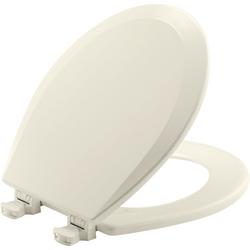 Round Closed Front Toilet Seat with Cover in Biscuit