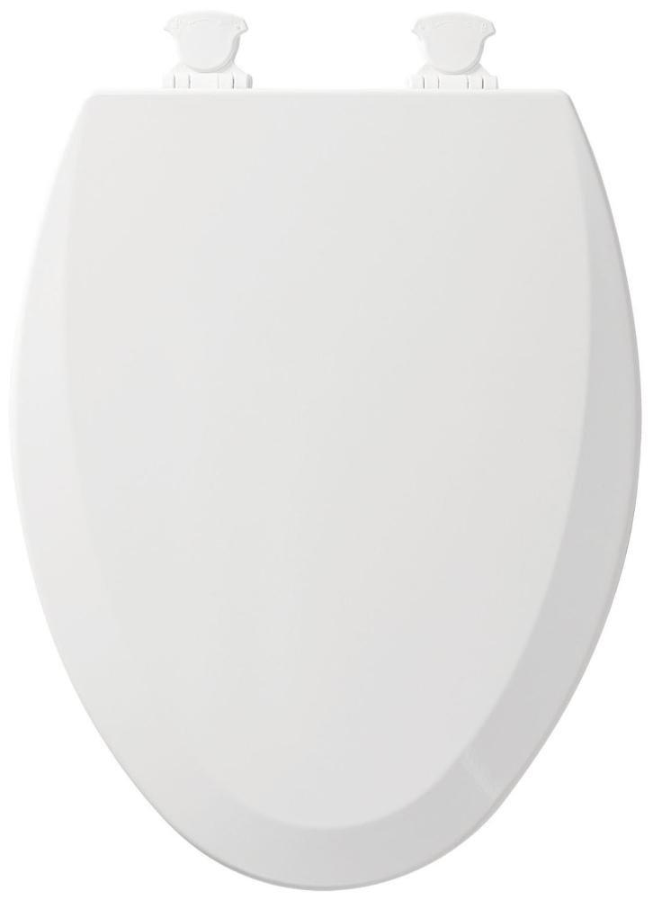 Bemis White Elongated Closed Front Toilet Seat with Cover 