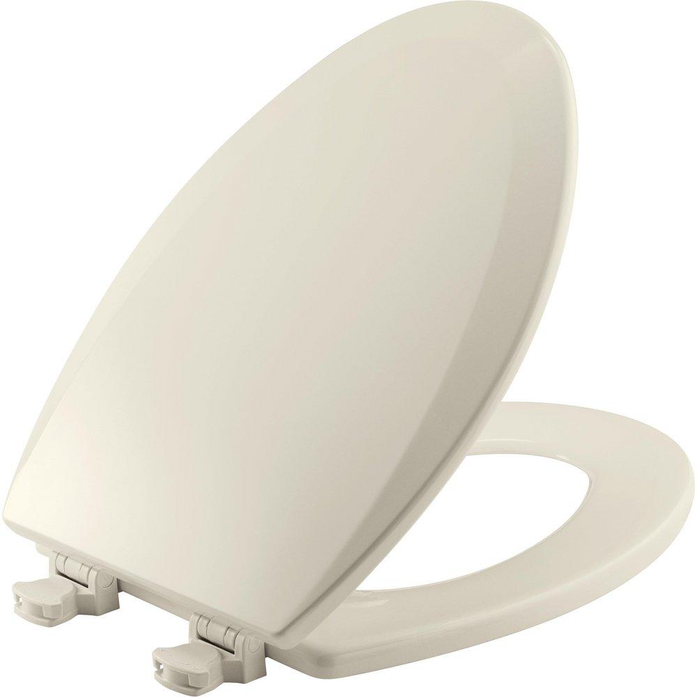 Bemis Biscuit Elongated Closed Front Toilet Seat with Cover 