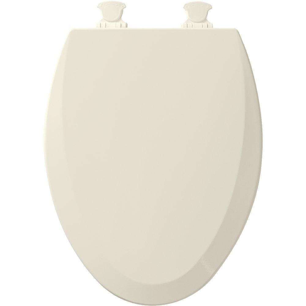 Bemis Biscuit Elongated Closed Front Toilet Seat with Cover 