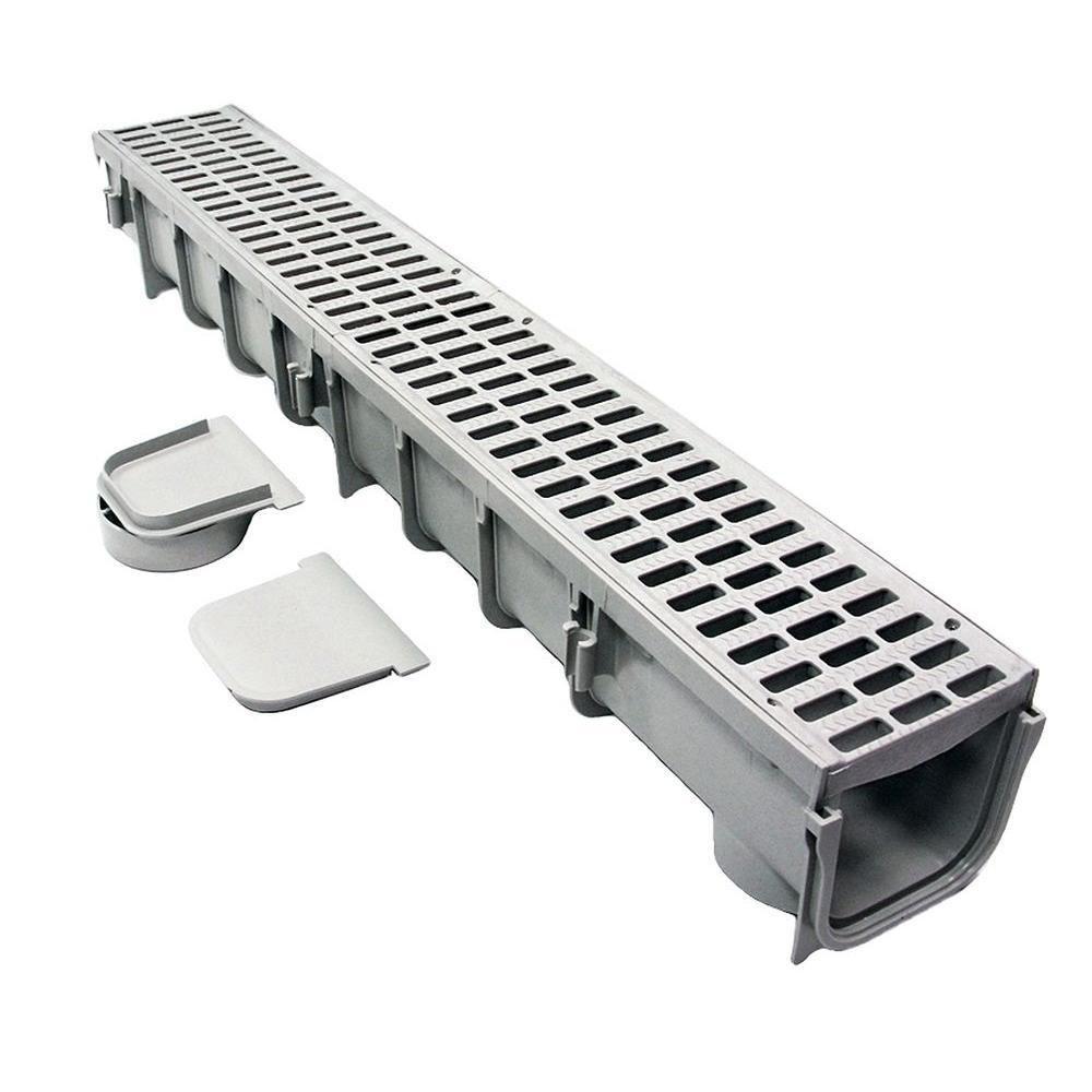 NDS Light Grey 5 x 1 in. Meter Deep Profile Channel Drain 