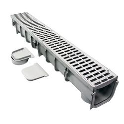 5 x 1 in. Meter Deep Profile Channel Drain Grey