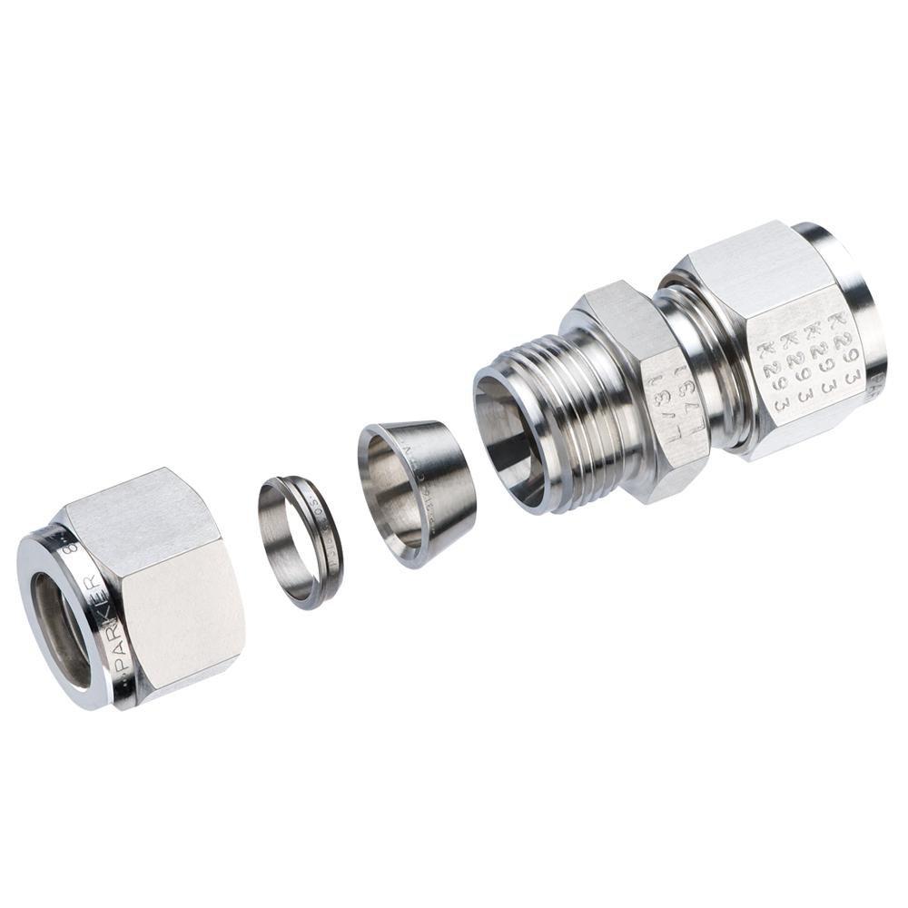 Parker Hannifin OD Tube x NPT 316L Stainless Steel Connector 