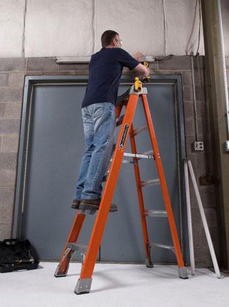 Louisville Ladder Orange 19-1/2 in. 300 lbs. Fiberglass Step Ladder 