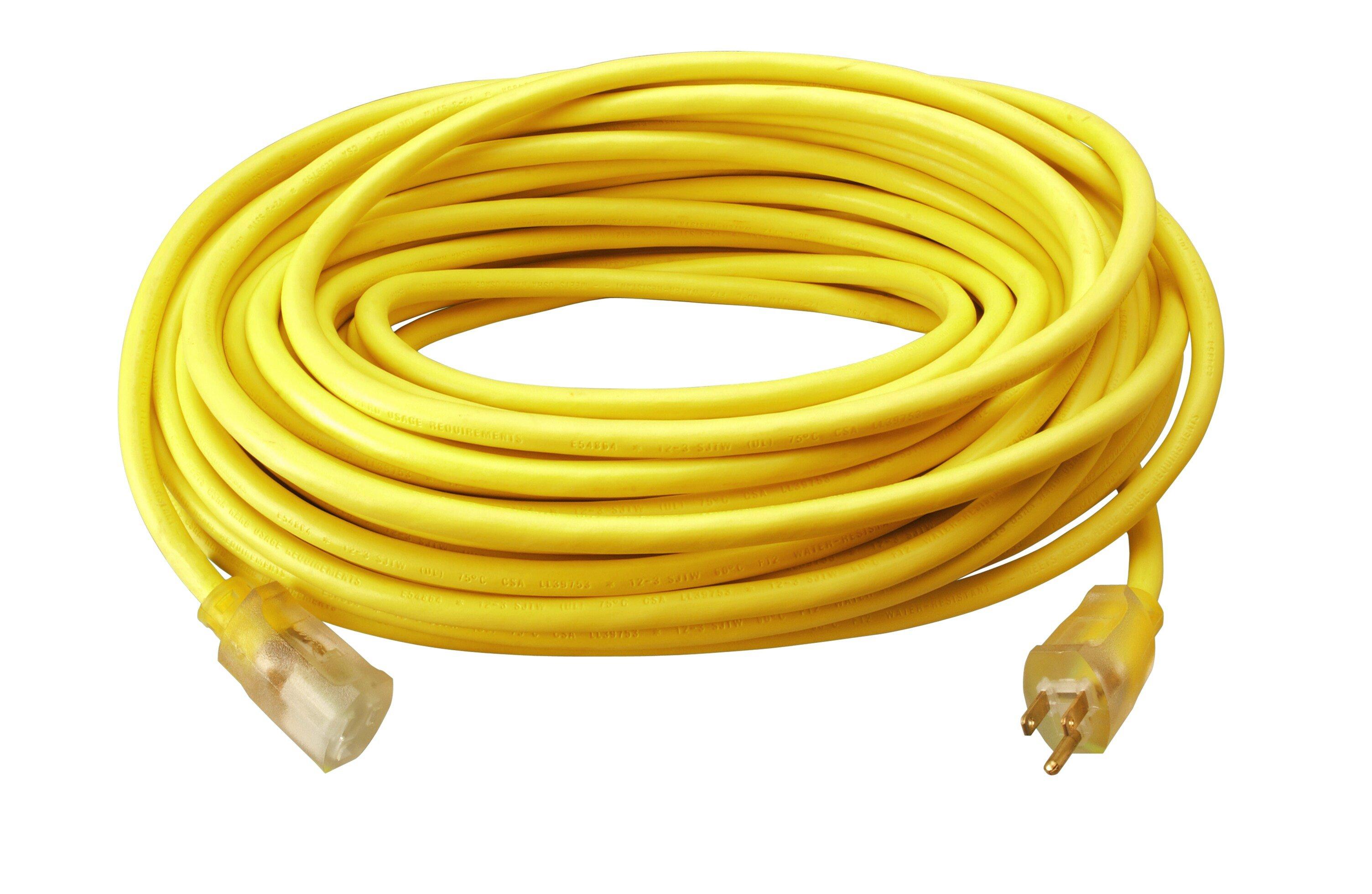 Southwire&reg; Yellow 12/3 in. x 100 ft. -55 to +90 C Extension Cord 