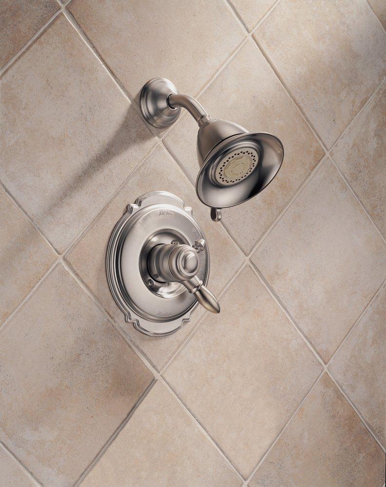 Delta Faucet Polished Brass 2.5 gpm Shower Trim Kit with Single Lever Handle and 2-Function Showerhead (Trim Only) 