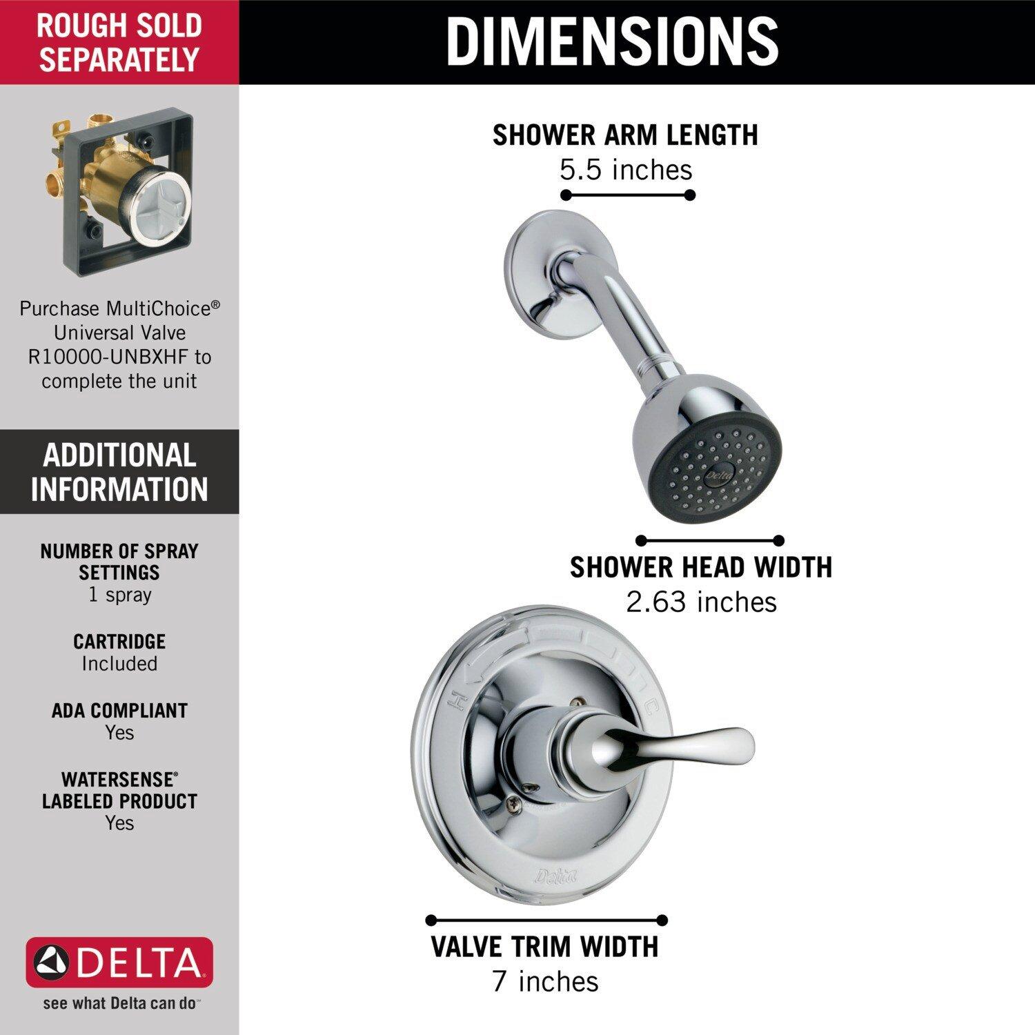 Delta Faucet Chrome Single Handle Multi Function Shower Faucet (Trim Only) 