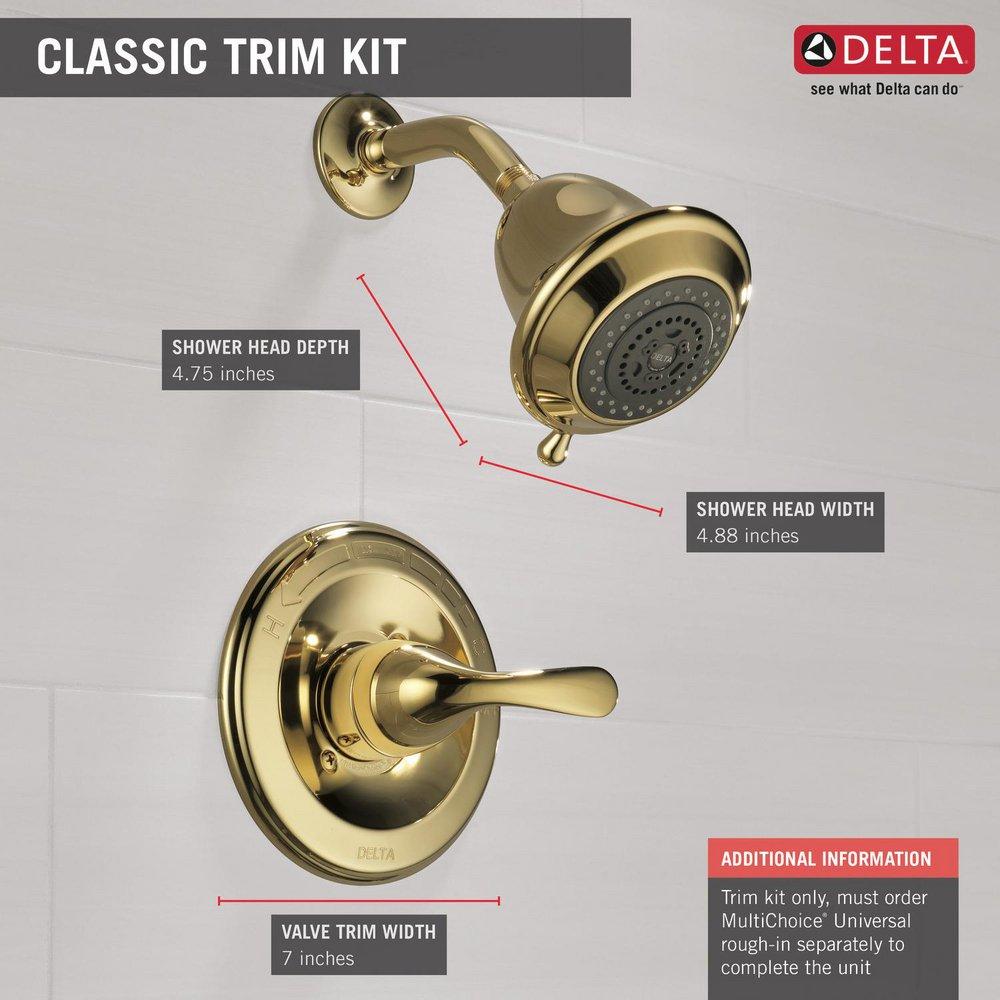 Delta Faucet Polished Brass Single Handle Multi Function Shower Faucet (Trim Only) 