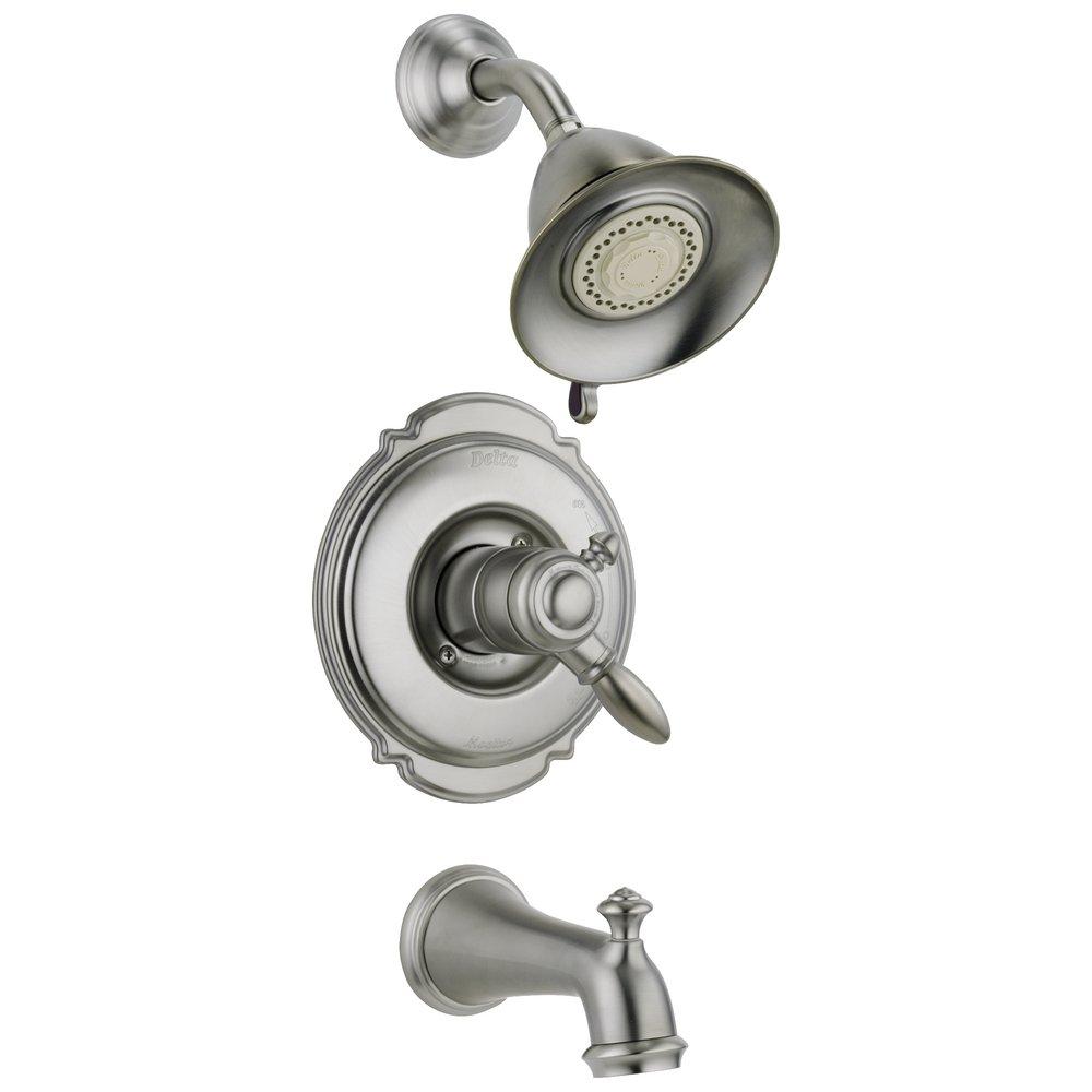 Delta Faucet Stainless Two Handle Dual Function Bathtub & Shower Faucet (Trim Only) 