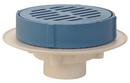 3 in. Hub PVC White Floor Drain with 9 in. Round Cast Iron Grate