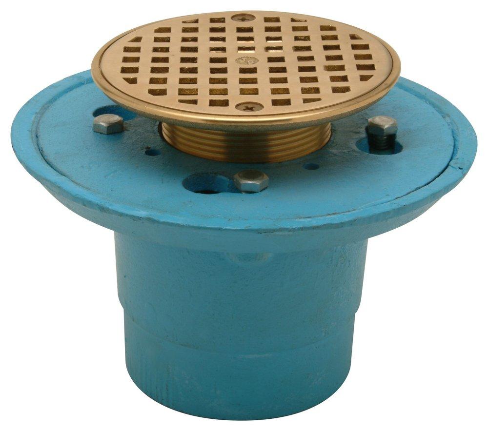 Zurn Light Blue No Hub Bronze/Brass Chrome Shower Drain 