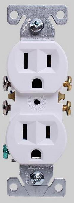 15A 125V Duplex Receptacle in White