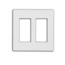 2-Gang Standard Size Snap-On Wall Plate or Faceplate (Less Screw) in White