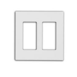 2-Gang Standard Size Snap-On Wall Plate or Faceplate (Less Screw) in White