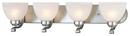 7-13/100 in. 100W 4-Light Bath Light in Brushed Nickel with Etched Marble Glass Shade