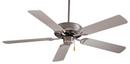 52 x 11-3/8 in. 5-Blade Ceiling Fan in Brushed Stainless Steel with Blades in Silver