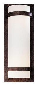 100W 2-Light Wall Sconce in Iron Oxide with Etched White Glass