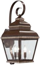 22-3/4 in. 60W 3-Light Outdoor Wall Bracket in Mossoro Walnut and Silver Highlights