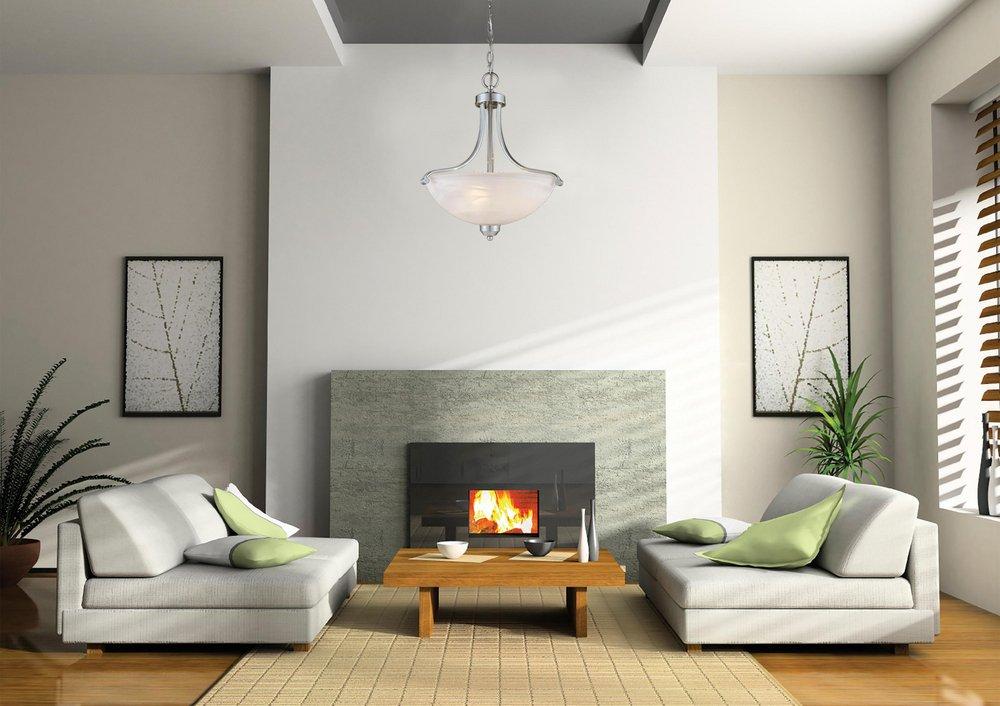 Minka Lavery Brushed Nickel 100W 3-Light Pendant with French Scavo Glass 