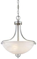 Minka Lavery Brushed Nickel 100W 3-Light Pendant with French Scavo Glass 