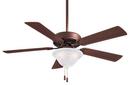 52 in. 5 Blade Indoor Ceiling Fan With Etched Swirl Glass Oil Rubbed Bronze