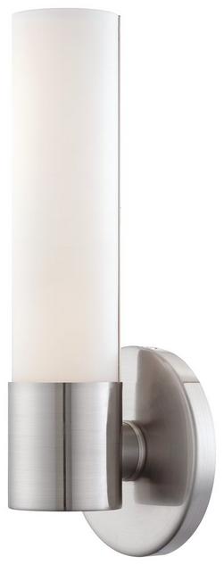60W 1-Light Wall Sconce in Saber with Cased Etched Opal Glass
