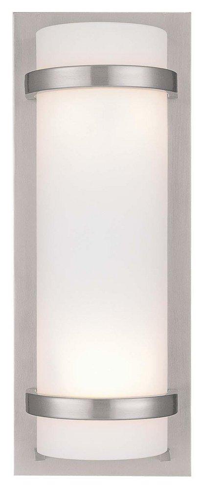 Minka Lavery Brushed Nickel 1-Light Wall Sconce with Etched Opal Glass Shade 