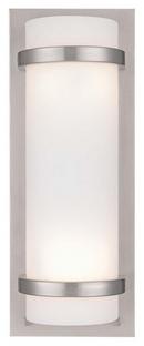 2-Light Wall Sconce in Brushed Nickel with Etched Opal Glass Shade