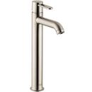 Tall Bathroom Sink Faucet with Single Lever Handle in Brushed Nickel