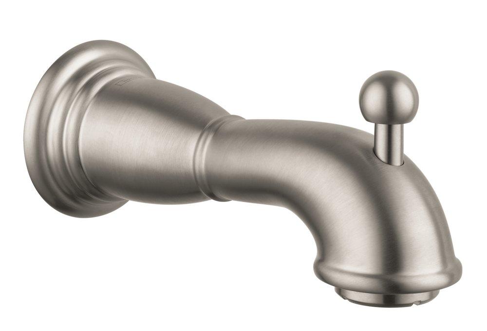 Hansgrohe Brushed Nickel 1/2 x 6-7/8 in. NPT Brass Tub Spout 