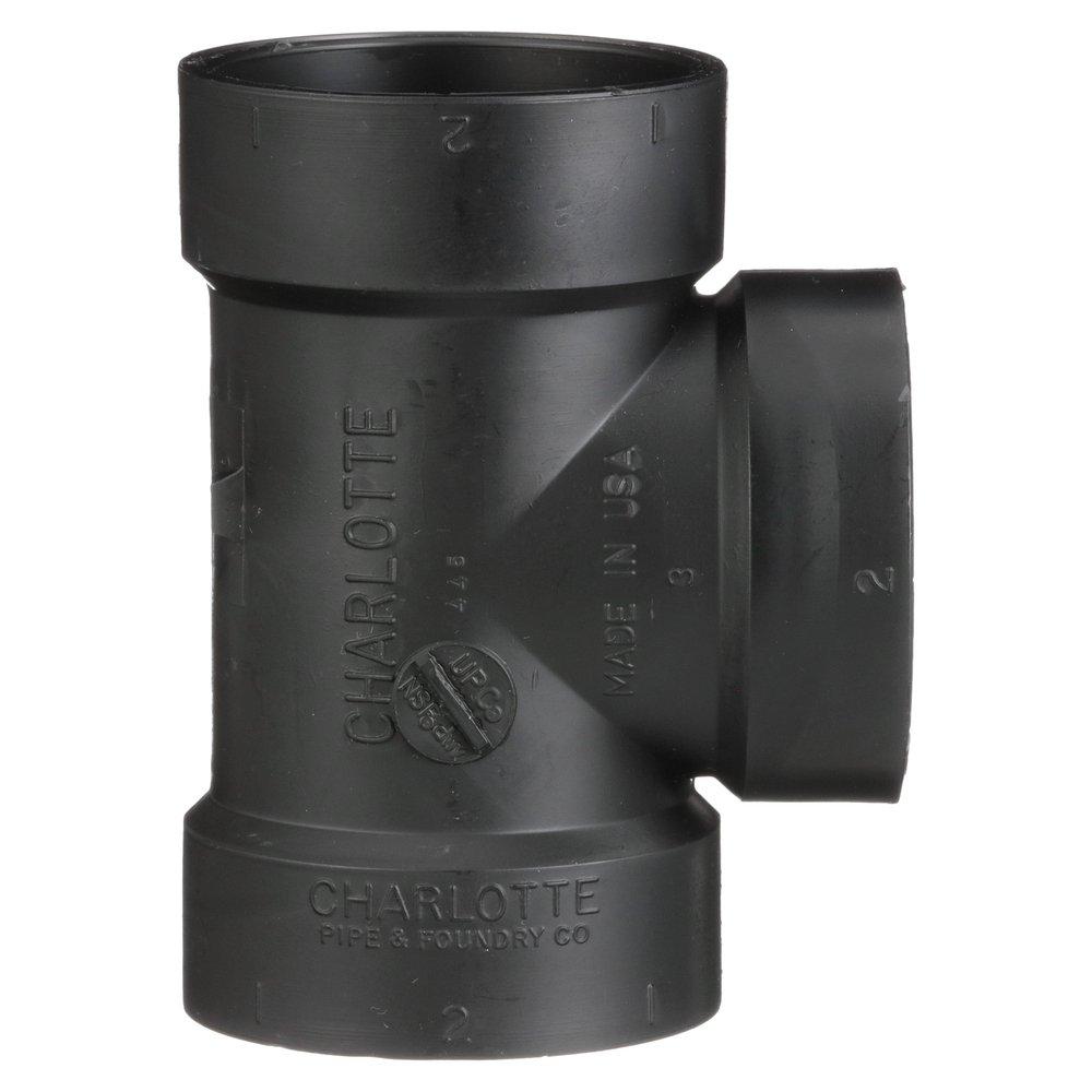 Black ABS DWV Flush Cleanout Tee 