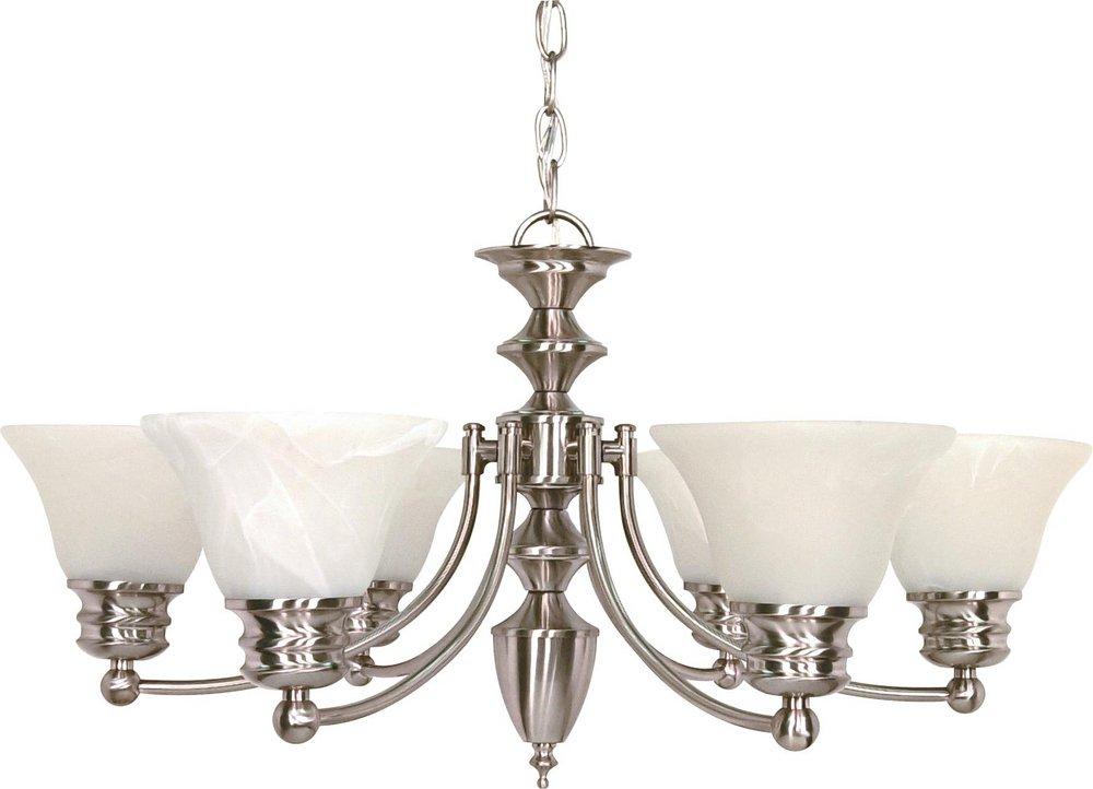 NUVO Brushed Nickel 6 Light 60W Chandelier 