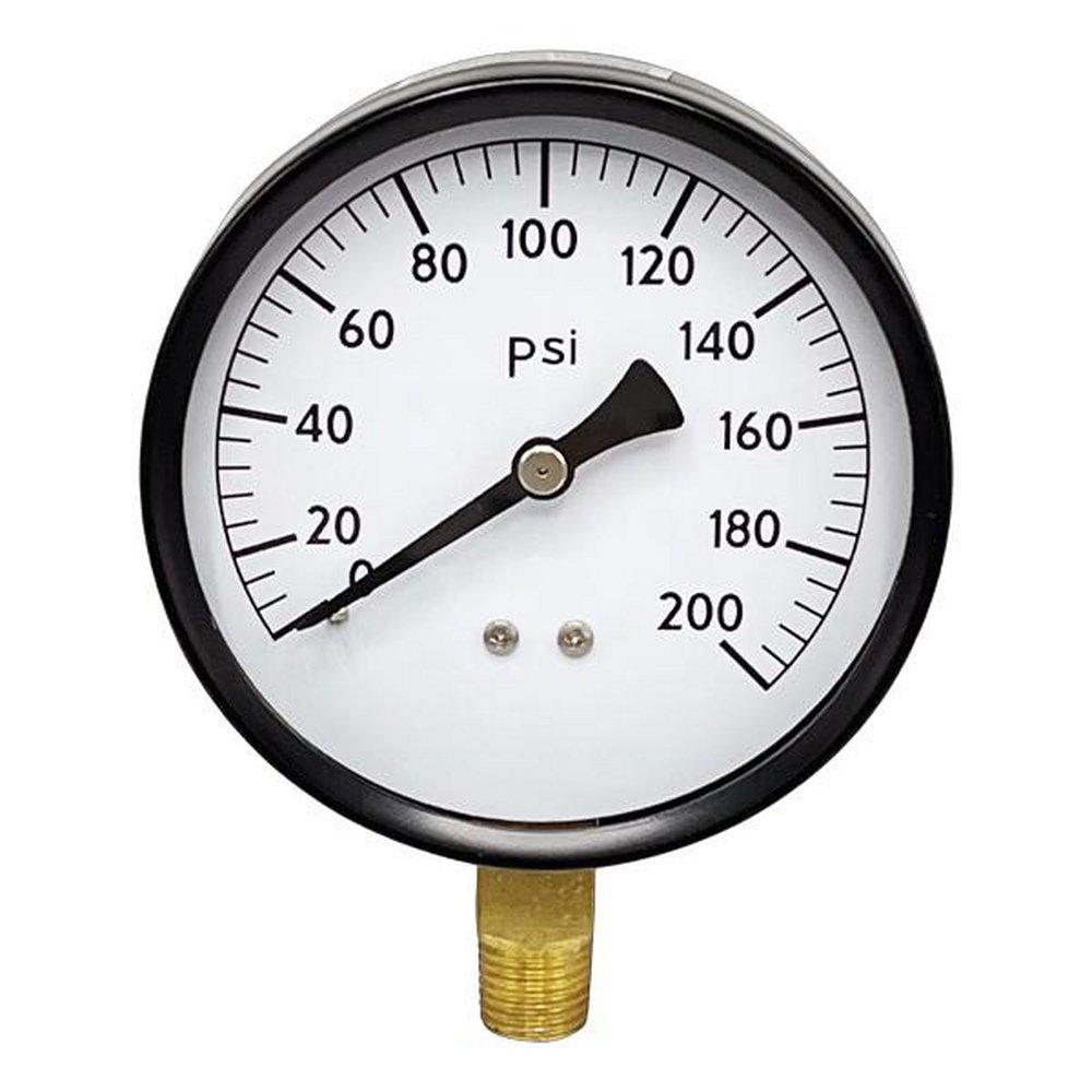 Wal-Rich Black 3-1/2 x 1/4 in. NPT Pressure Gauge 