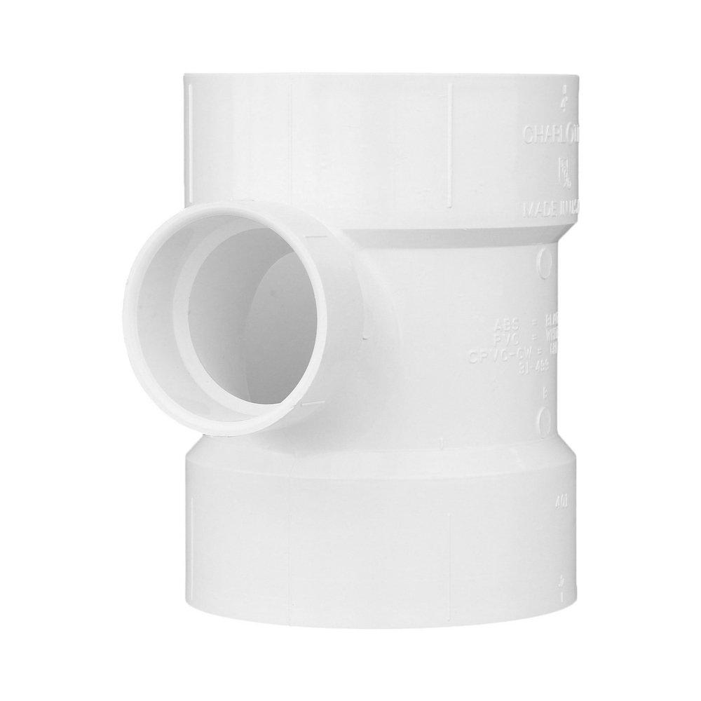 White PVC DWV Sanitary Tee 
