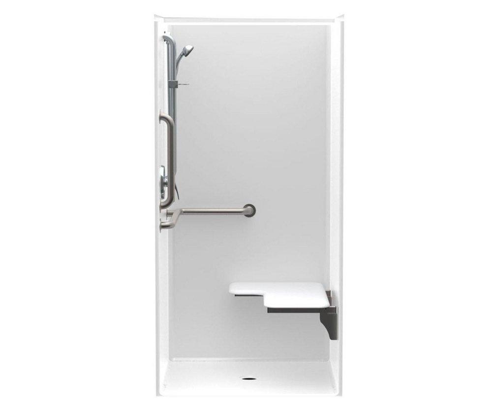 Aquatic White 38-1/4 x 38 x 77 in. Alcove Shower Unit 