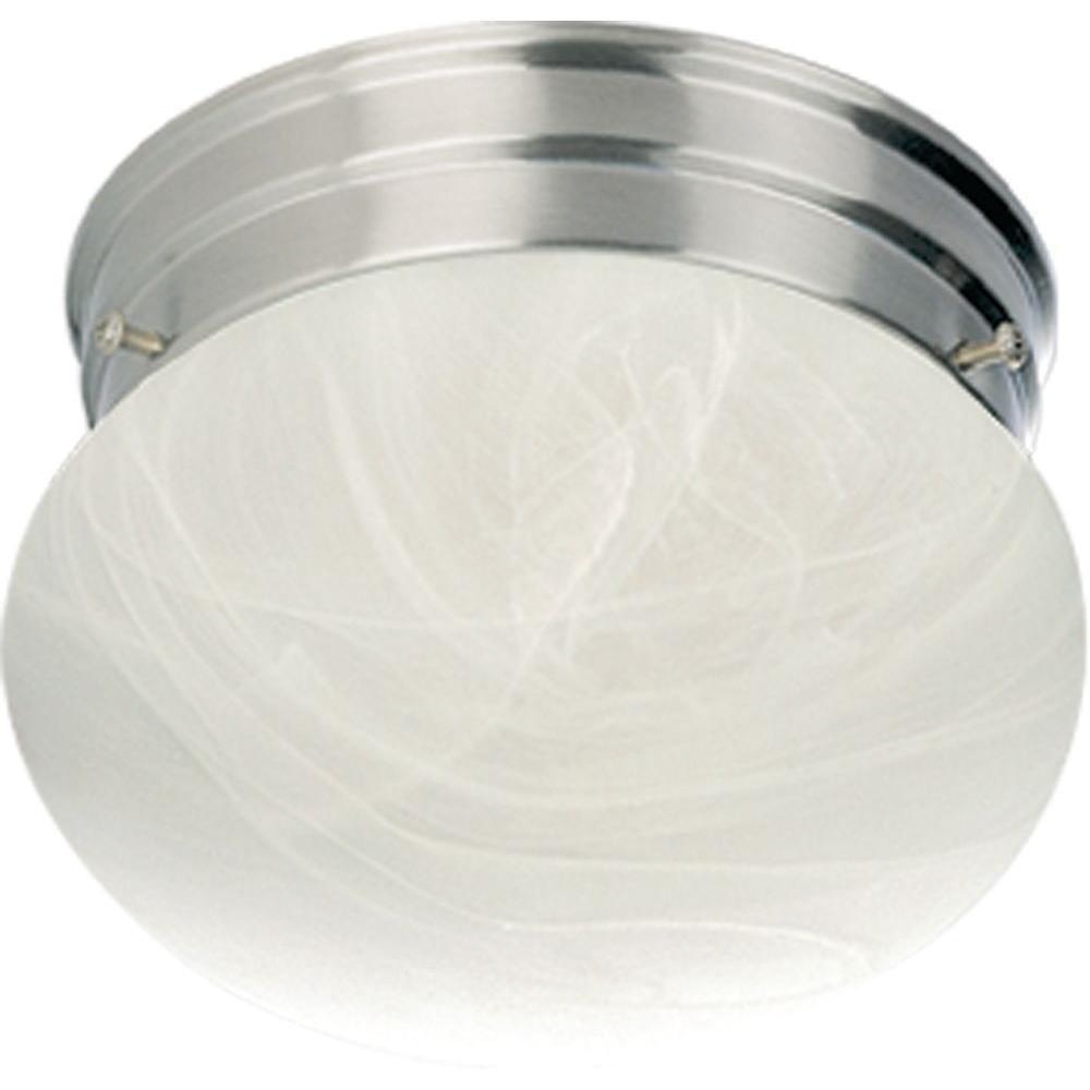 Volume International Satin Nickel 60 W 1-Light Medium Flush Mount Ceiling Fixture 