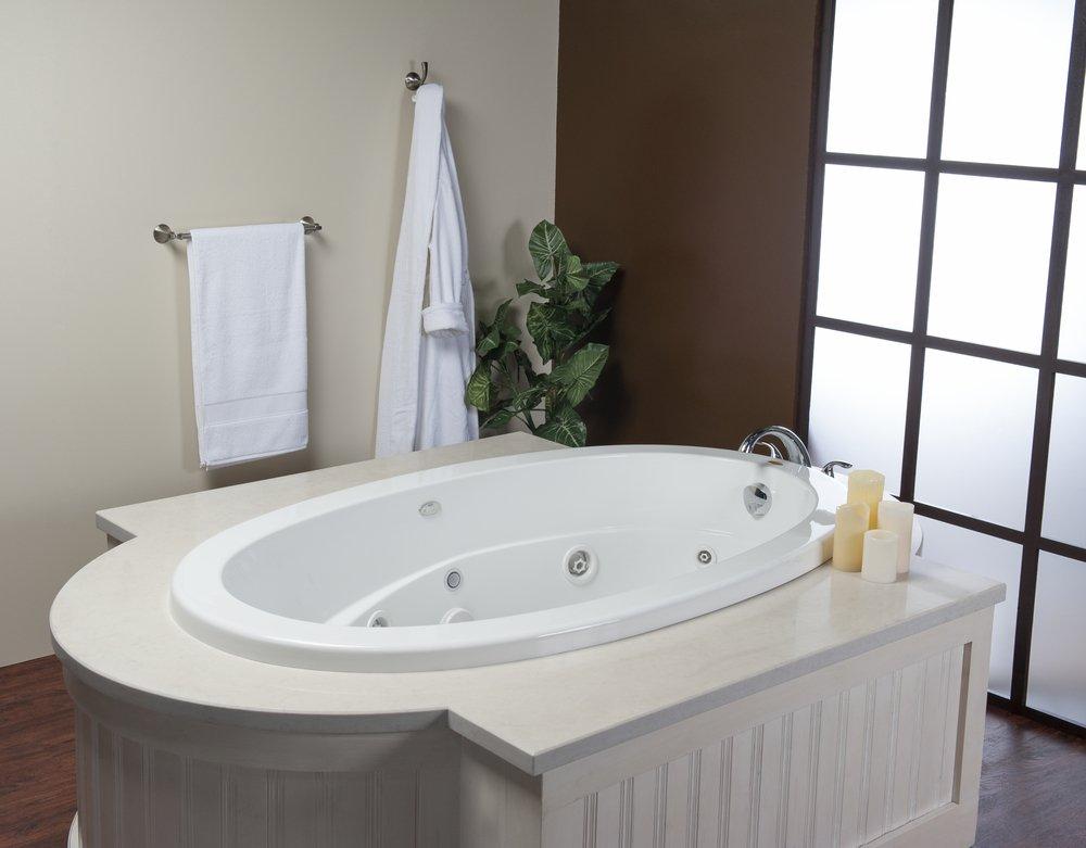 JACUZZI&reg; Oyster 72 x 42 in. Whirlpool Drop-In Bathtub with End Drain 