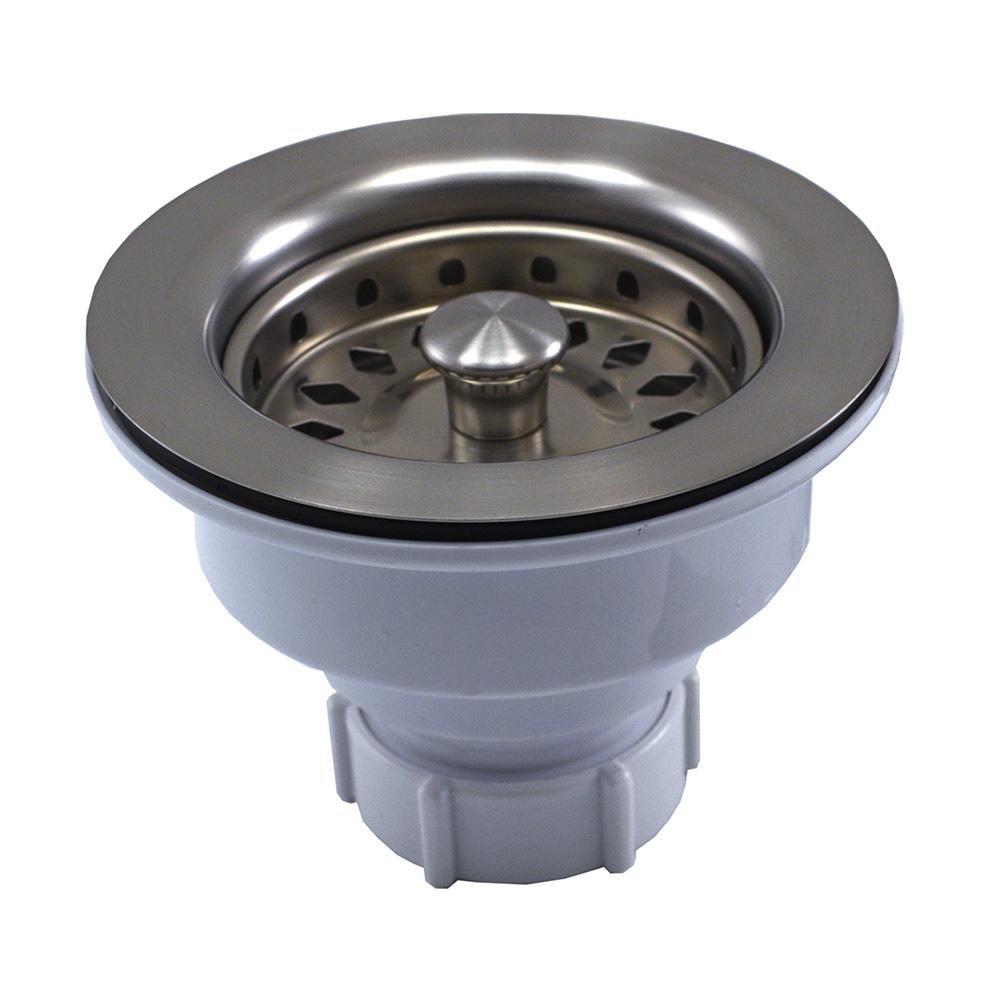 Jones Stephens Brushed Stainless Basket Strainer in Polished Nickel 