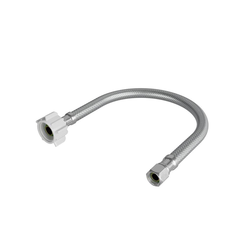 Jones Stephens Stainless Steel 3/8 x 7/8 in. OD Stainless Steel Closet Braided Connector 